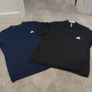 TWO Adidas Men's Short Sleeve Tees in Navy and Black